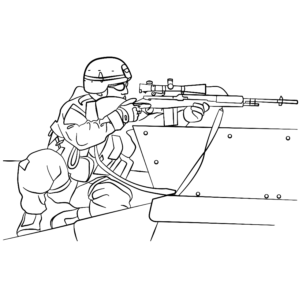 Plansa de colorat cu Militar 30 24